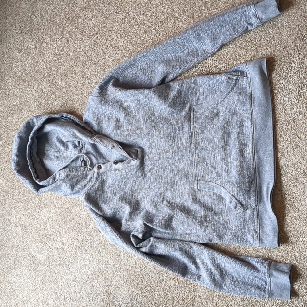 LL Bean waffle hoodie with buttons